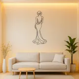 Turned Back Portrait Metal Wall Art | Feminine Figure Wall Decor