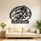Personalized Number 15 Running Back Stars Metal Wall Art