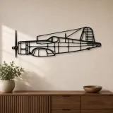 Insegna in metallo silhouette dell'aereo F4U-1A Corsair, Silhouette di aerei in metallo, Decorazione da parete aviatore