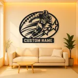 Personalized Number 15 Running Back Stars Metal Wall Art