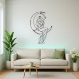 Moon Arc Muse Metal Wall Art | Celestial Woman Wall Decor