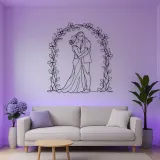 Flower Arch Pair Metal Wall Art | Romantic Couple Decor