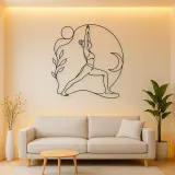Warrior One Strength Metal Wall Art | Yoga and Meditation Wall Decor