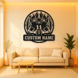 Personalized Number 11 Football Player Double Ball Metal Wall Art