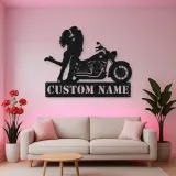 Personalized Classic Cruiser Couple Metal Wall Art