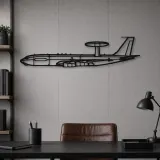 Silhouette en métal d'avion E-3G Sentry, décoration murale en métal, décoration aéronautique, cadeau pour aviateurs
