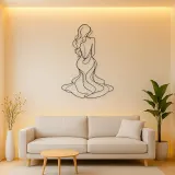 Long Hair Back Pose Metal Wall Art | Feminine Figure Wall Decor