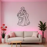 Seated Gown Elegance Metal Wall Art | Fashion Figure Wall Decor