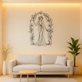 Floral Arch Woman Metal Wall Art | Botanical Woman Wall Decor