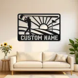 Personalized Golf Swing Metal Wall Art with Fairway