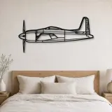 Silhouette en métal d'avion F8F Bearcat, décoration murale en métal, décoration aéronautique, cadeau pour aviateurs