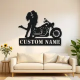 Personalized Classic Cruiser Couple Metal Wall Art