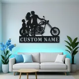 Personalized Chopper Family of Three Metal Wall Art