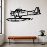 Insegna in metallo silhouette aereo DHC-2 MK I, Silhouette aereo in metallo, Decorazione parete aviatore, Decorazione aviazione