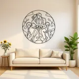 Seated Cafe Lovers Metal Wall Art | Romantic Couple Decor