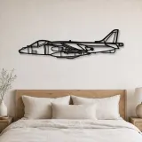 Silhouette d'avion Harrier GR7 en métal, Décoration murale aéronautique