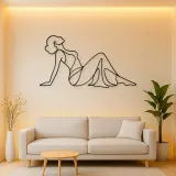Reclining Side Silhouette Metal Wall Art | Feminine Figure Wall Decor