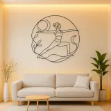 Peaceful Warrior Curve Metal Wall Art | Yoga and Meditation Wall Decor