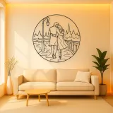 City Walk Lovers Metal Wall Art | Romantic Couple Decor