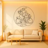 Bicycle Couple Metal Wall Art | Romantic Couple Decor