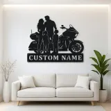 Personalized Touring Motorcycle Family of Four Metal Wall Art