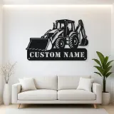 Personalized Backhoe Loader Front and Rear Bucket Metal Wall Art