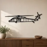 Silhouette d'avion HH-60M en métal, Décoration murale aéronautique