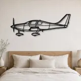 Insegna in metallo silhouette dell'aereo Columbia 350, Silhouette di aerei in metallo, Decorazione murale aviazione, Decorazione per aviatori