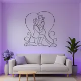 Proposal Kneel Pair Metal Wall Art | Romantic Couple Decor