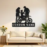 Personalized Mini Dirt Bike Family Metal Wall Art