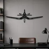 Insegna in metallo silhouette dell'aereo F4U Corsair Front, Silhouette di aerei in metallo, Decorazione da parete aviatore