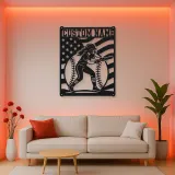 Personalized Female Softball Batter Vertical Flag Metal Wall Art