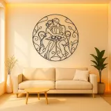 Seated Cafe Lovers Metal Wall Art | Romantic Couple Decor