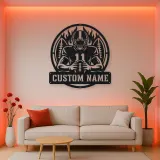 Personalized Number 11 Football Player Double Ball Metal Wall Art