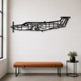 Silhouette en métal d'avion PC 12, Décoration murale en métal, Décor aéronautique, Cadeau pour aviateur