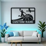 Personalized Basketball Slam Dunk Metal Wall Art