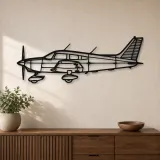 Silhouette d'avion PA-28 Warrior en métal, Décoration murale en métal, Décor aéronautique, Décor d'aviation