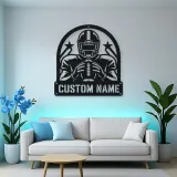 Personalized Football Player Rising Stars Metal Wall Art