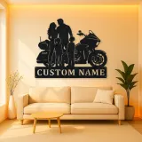 Personalized Touring Motorcycle Family of Four Metal Wall Art