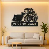 Personalized Compact Wheel Loader Low Bucket Metal Wall Art