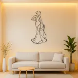 Standing Drape Twist Metal Wall Art | Feminine Figure Wall Decor