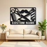 Personalized Barber Tools Metal Wall Art