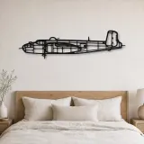 Silhouette d'avion B25J en métal, Décoration murale en métal, Décor aéronautique, Cadeau pour aviateur