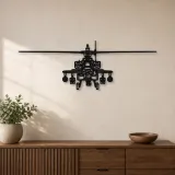 Silhouette de l'hélicoptère AH-64D Apache Front en métal, Décoration murale, Cadeau d'anniversaire, Silhouette d'avion