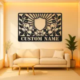 Personalized Magnolia Monogram Metal Wall Art