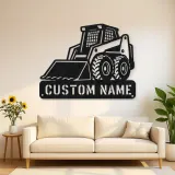 Personalized Compact Skid Steer Loader Metal Wall Art