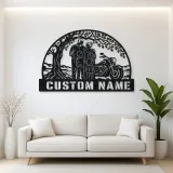 Personalized Grandparents Grandchildren Motorcycle Metal Wall Art