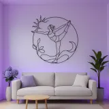 Compass Pose Line Metal Wall Art | Yoga and Meditation Wall Decor