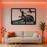 Personalized Basketball Slam Dunk Metal Wall Art