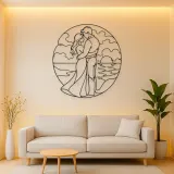 Sunset Hug Couple Metal Wall Art | Romantic Couple Decor